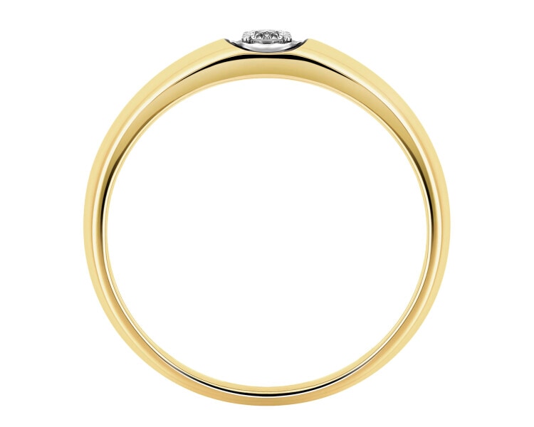 Prsten ze žlutého a bílého zlata s briliantem 0,08 ct - ryzost 585