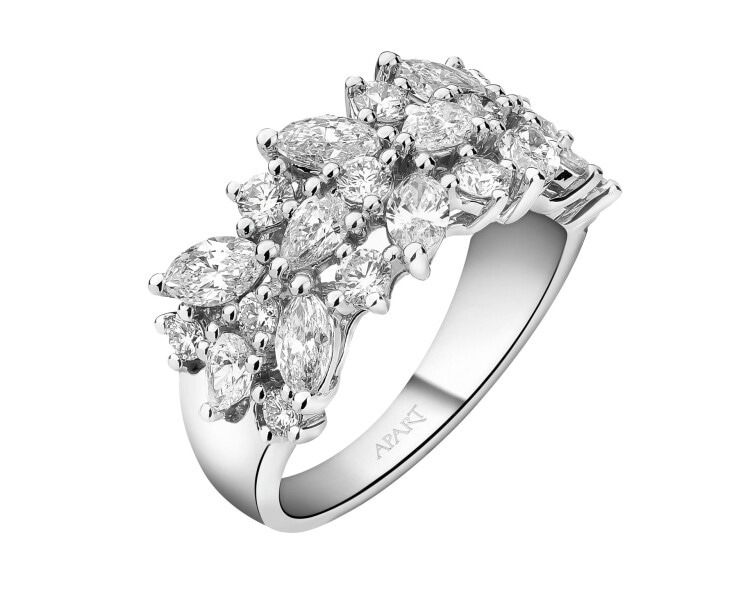 Prsten z bílého zlata s diamanty 2,02 ct - ryzost 750