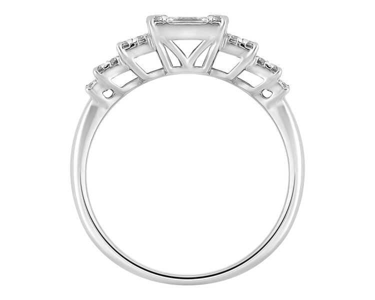 Prsten z bílého zlata s diamanty 0,81 ct - ryzost 750