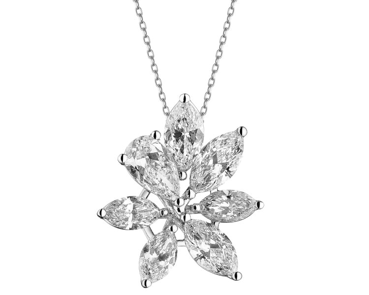 Přívěsek z bílého zlata s diamanty - květ 1,89 ct - ryzost 750