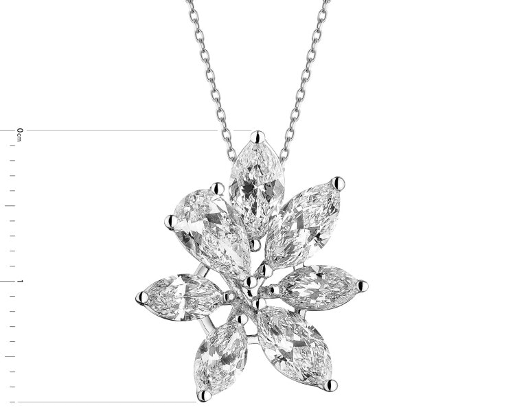 Přívěsek z bílého zlata s diamanty - květ 1,89 ct - ryzost 750