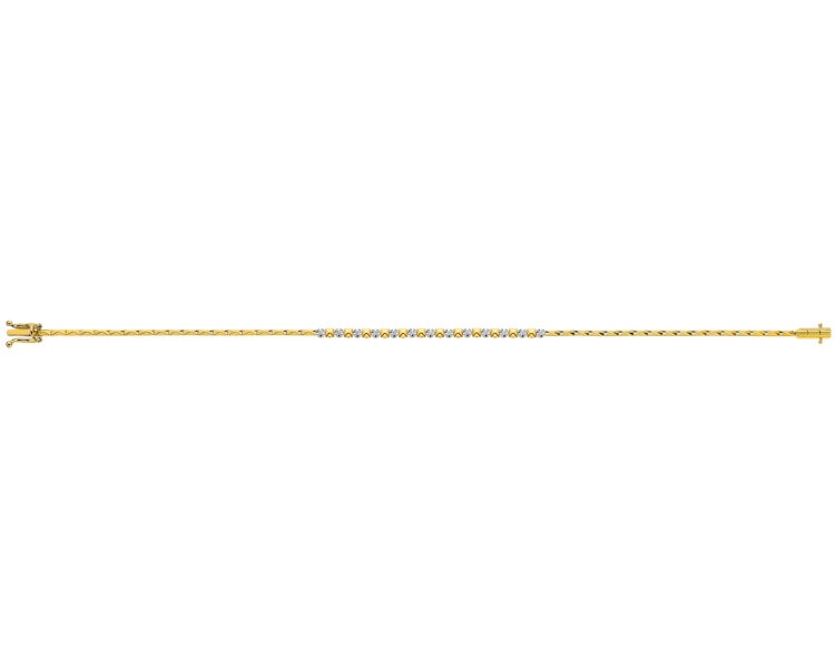 Zlatý náramek s brilianty - 19 cm 0,07 ct - ryzost 585