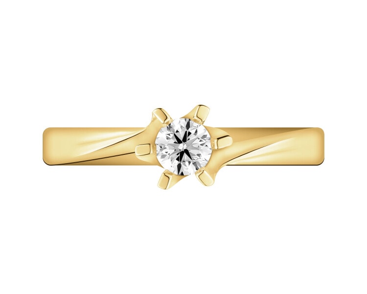 Zlatý prsten s briliantem - SI2/H - 0,23 ct - ryzost 585