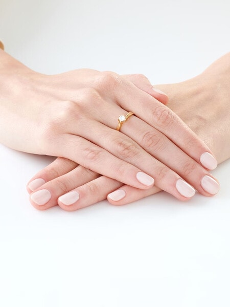 Zlatý prsten s briliantem 0,23 ct - ryzost 585