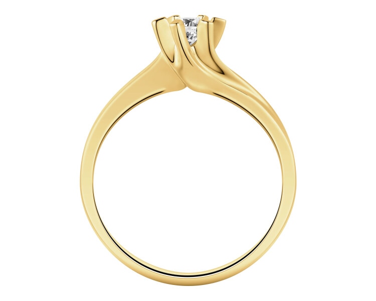 Zlatý prsten s briliantem - SI2/H - 0,23 ct - ryzost 585