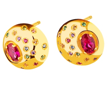 9 K Yellow Gold Earrings with Cubic Zirconia