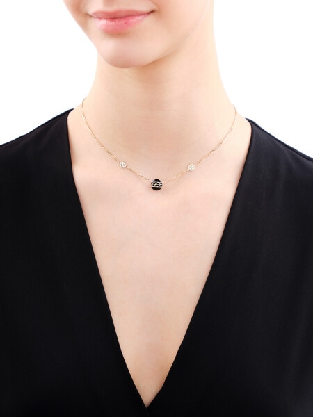 14 K Yellow Gold Necklace with Onyx