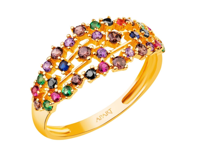 8 K Yellow Gold Ring with Cubic Zirconia