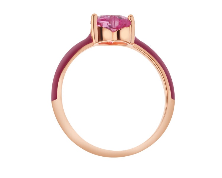Gold-Plated Brass Ring with Quartz