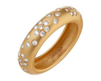 Gold-Plated Brass Ring with Cubic Zirconia