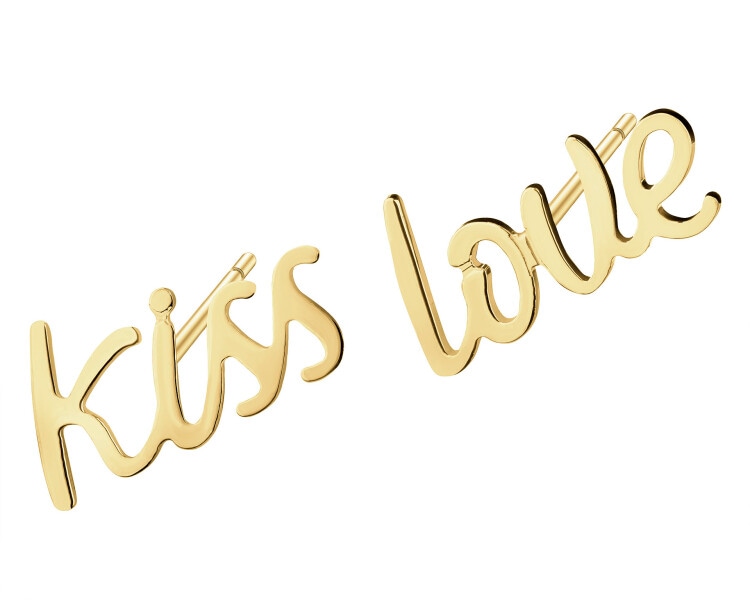 Złote kolczyki - kiss love