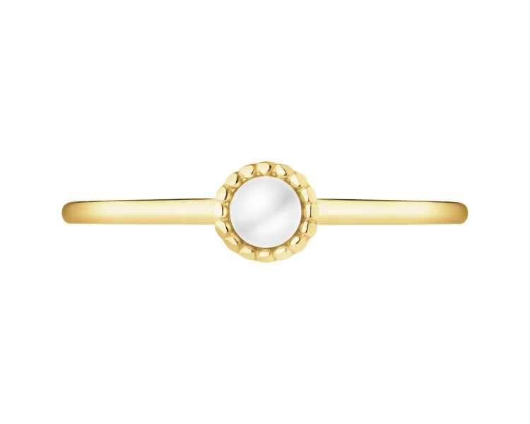 8 K Yellow Gold Ring with Pearl