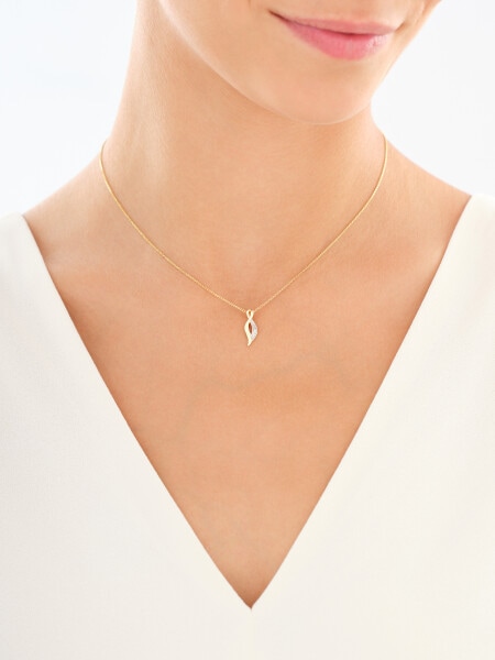 Zawieszka z żółtego złota z diamentem - 0,004 ct - próba 375