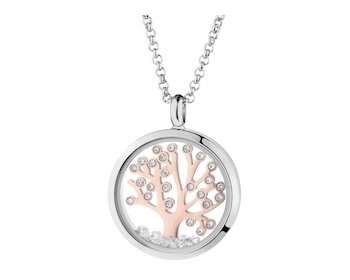 Stainless Steel Necklace with Cubic Zirconia