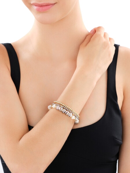 Gold-Plated Brass Bracelet with Glass