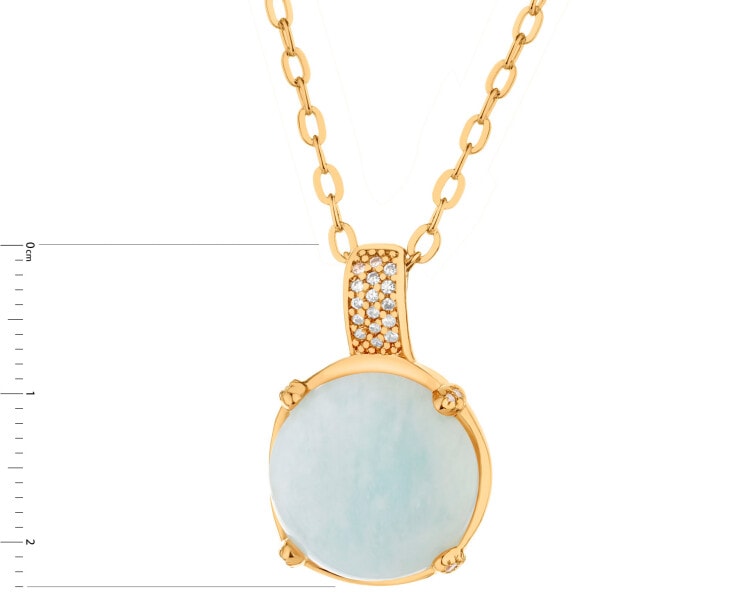 Gold-Plated Brass Necklace with Amazonite