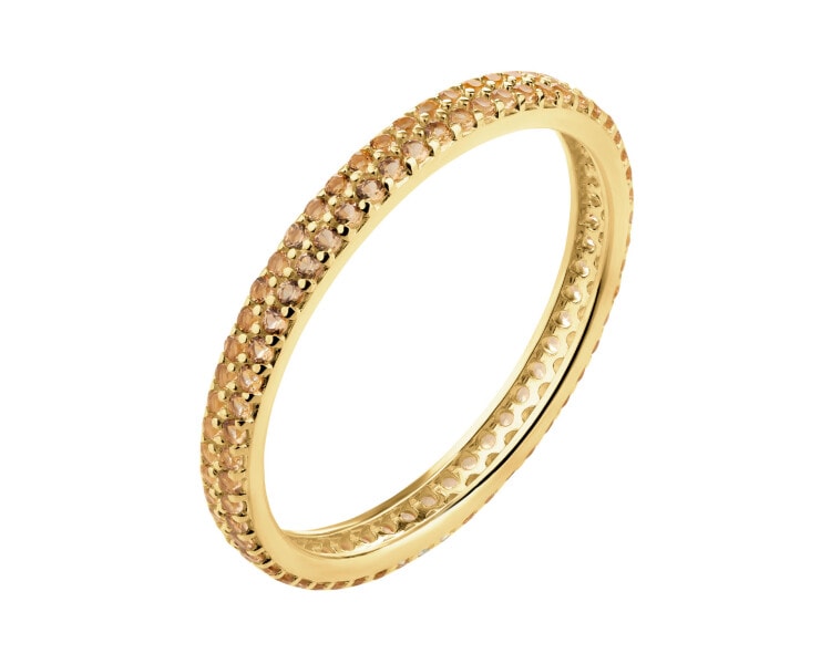 Złoty pierścionek z cyrkoniami - Eternity