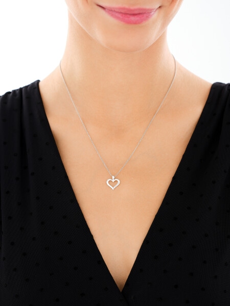 White gold pendant with diamonds - 0,005 ct - fineness 14 K