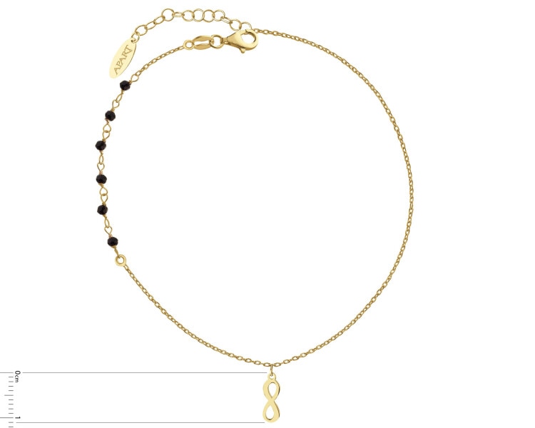 Gold-Plated Silver Anklet with Glass