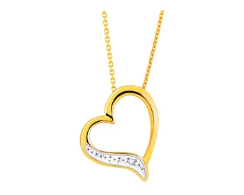 Yellow gold pendant with diamond 0,005 ct - fineness 9 K