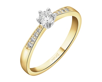 Zlatý prsten s brilianty 0,27 ct - ryzost 585
