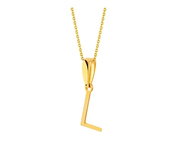 Yellow gold pendant - letter L