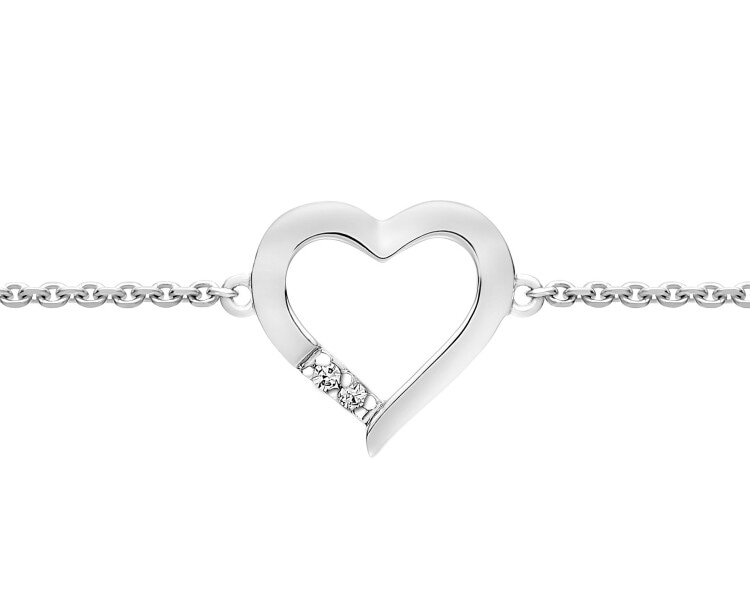 Náramek z bílého zlata s diamanty - 0,006 ct - ryzost 585