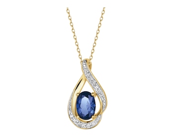 9 K Rhodium-Plated Yellow Gold Pendant  - fineness 9 K