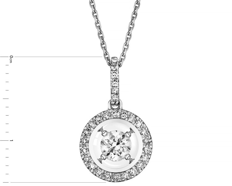 Přívěsek z bílého zlata s diamanty - 0,17 ct - ryzost 585