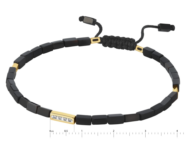 9 K Rhodium-Plated Yellow Gold Bracelet - fineness 9 K