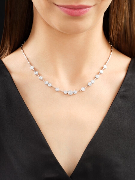Náhrdelník z  bílého zlata s diamanty - 43 cm - 2,00 ct - ryzost 585