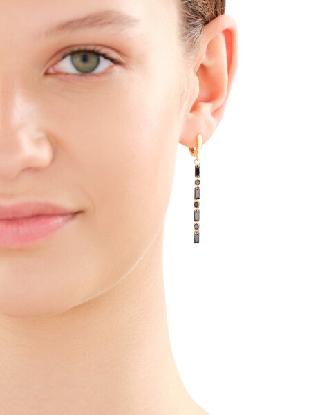 Gold-Plated Brass Earrings with Cubic Zirconia