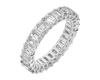 18 K Rhodium-Plated White Gold Eternity with Diamonds 3,81 ct - fineness 18 K