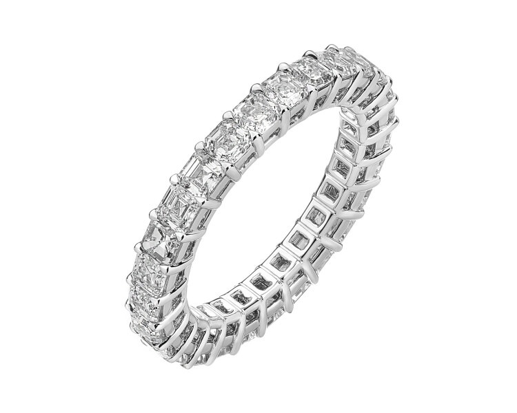 18 K Rhodium-Plated White Gold Eternity with Diamonds 2,46 ct - fineness 18 K