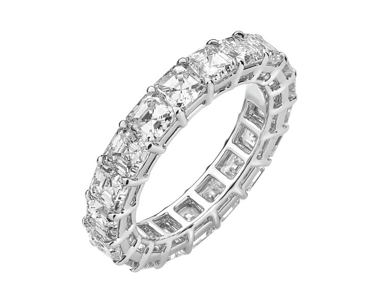18 K Rhodium-Plated White Gold Eternity with Diamonds 6,18 ct - fineness 18 K