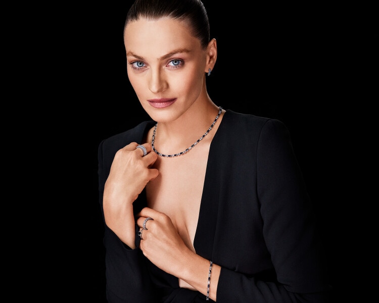 18 K Rhodium-Plated White Gold Eternity with Diamonds - 6,04 ct - fineness 18 K