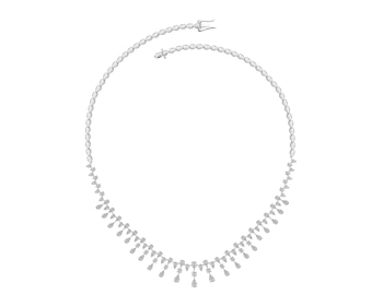 18 K Rhodium-Plated White Gold Necklace with Diamonds 4,79 ct - fineness 18 K