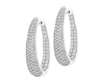 18 K Rhodium-Plated White Gold Earrings with Diamonds 2,28 ct - fineness 18 K
