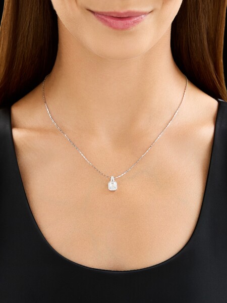  Rhodium-Plated White Gold Pendant - 1,15 ct - fineness 18 K