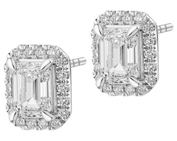 Náušnice z bílého zlata s diamanty - VS1/H 2,25 ct - ryzost 750