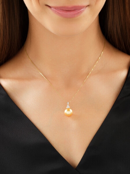 14 K Rhodium-Plated Yellow Gold Pendant - fineness 14 K