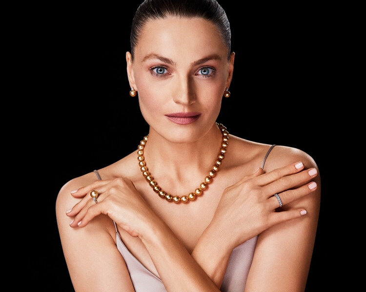 14 K Rhodium-Plated Yellow Gold Earrings - fineness 14 K