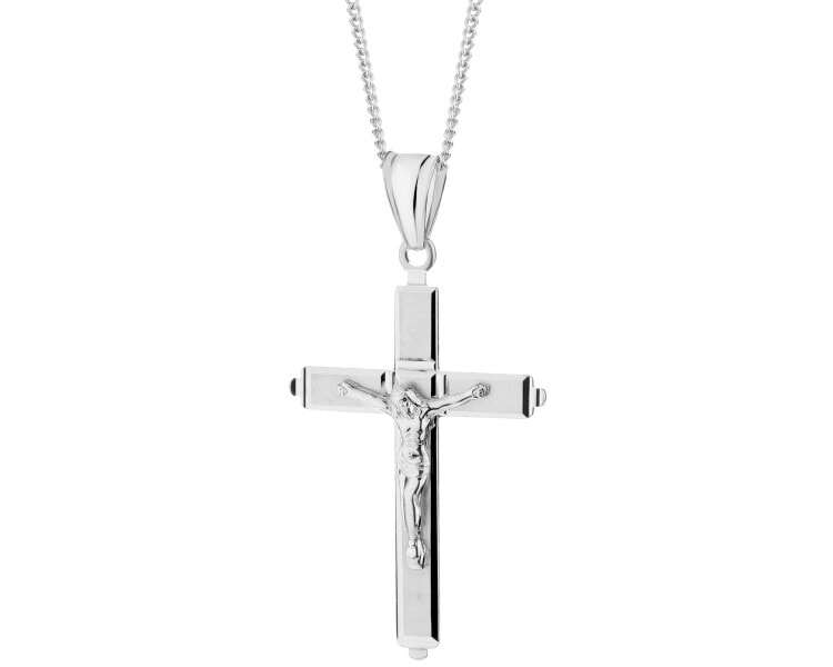 Rhodium Plated Silver Medals And Cross