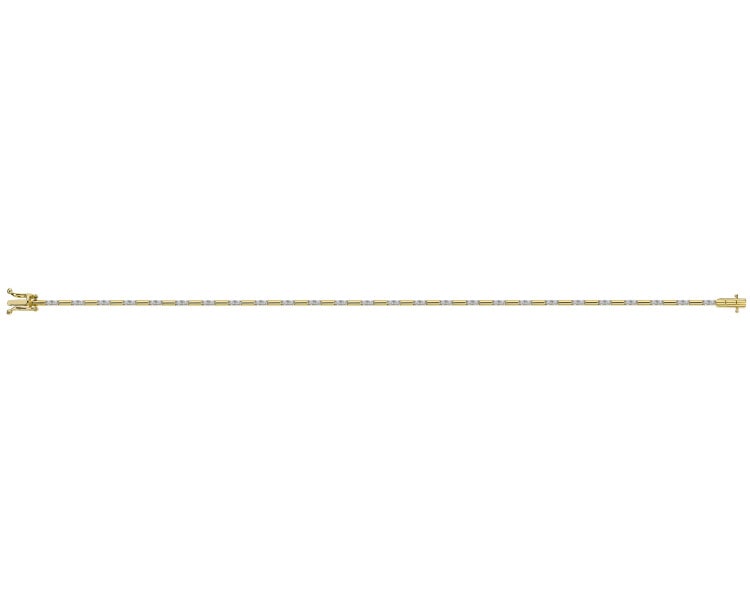 Bransoletka z żółtego złota z brylantami - 19 cm - 0,35 ct - próba 585