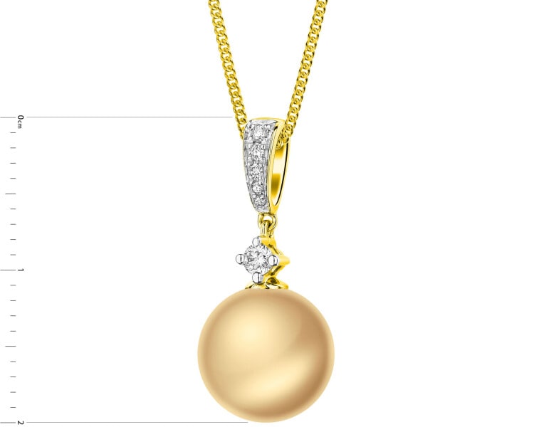 14 K Rhodium-Plated Yellow Gold Pendant  - fineness 14 K