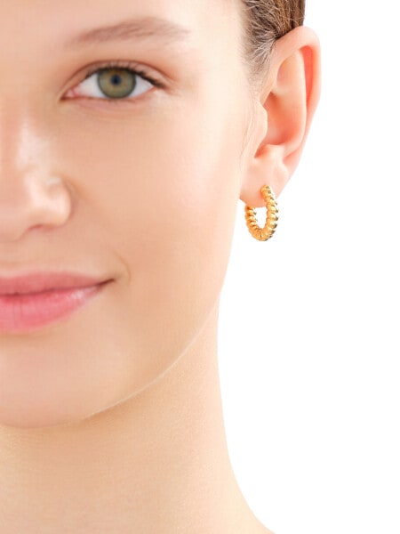 Gold-Plated Brass, Gold-Plated Silver Hoop Earring 