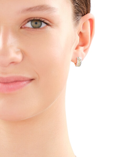 14 K Rhodium-Plated Yellow Gold Earrings 