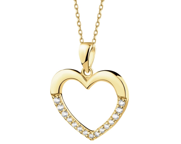 14 K Yellow Gold Pendant with Cubic Zirconia