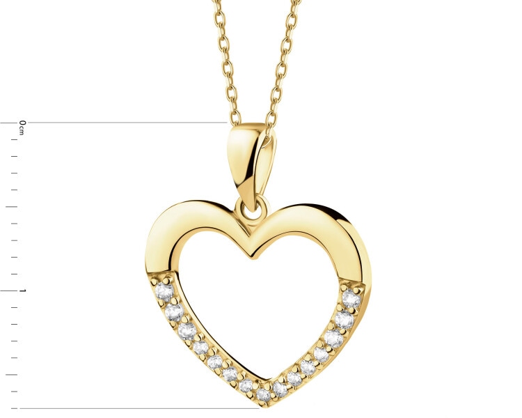 14 K Yellow Gold Pendant with Cubic Zirconia