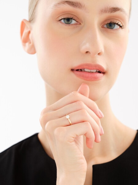 14 K Yellow Gold Ring with Diamond - 0,50 ct - fineness 14 K